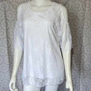 Lace Cold Shoulder Top EUC